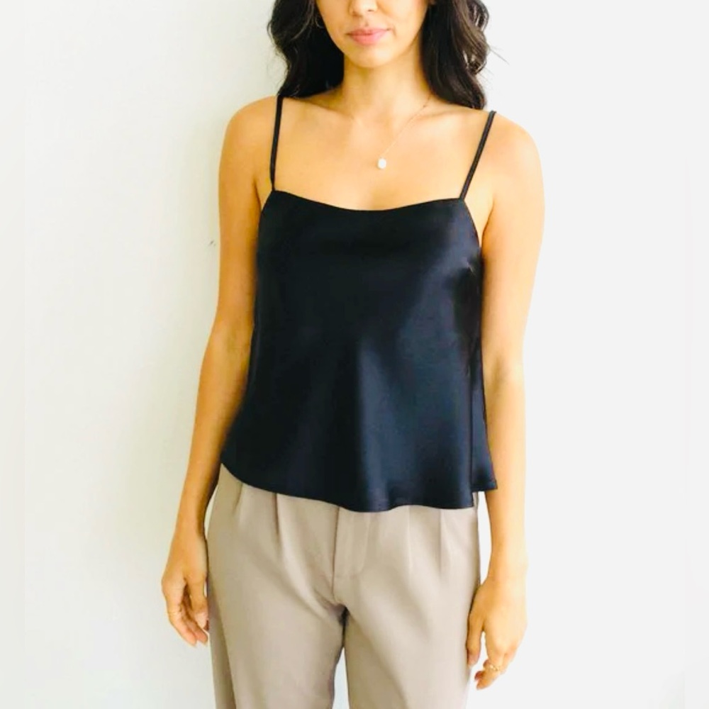 NWT Le Alx Silk Black Women's Top Tank size M